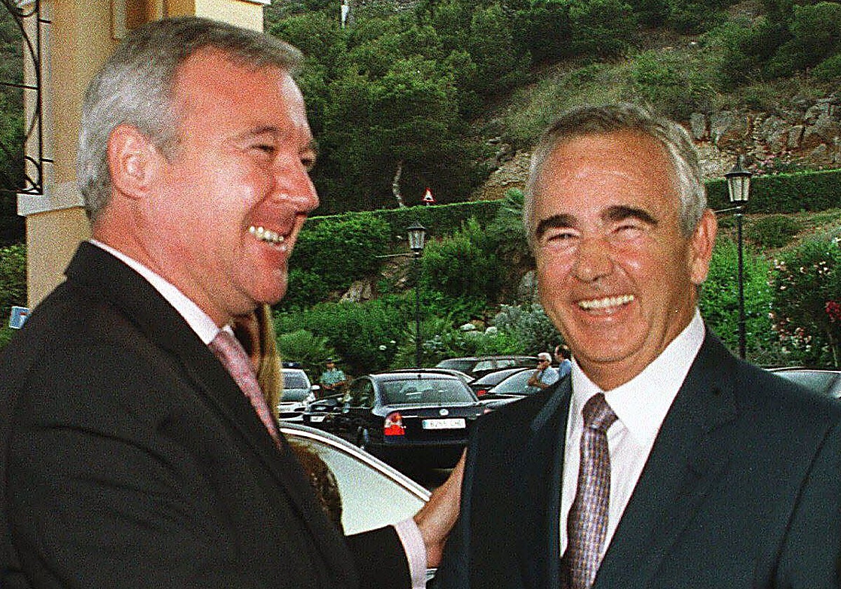 Ramón Luis Valcárcel y Rafael Galea, el 12 de junio de 2003, en la presentación pública del proyecto urbanístico Novo Carthago.