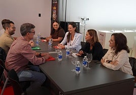 Carmen Conesa, ayer durante la reunión en el Museo del Vino.