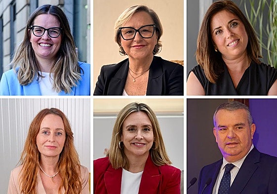 Almudena Abellán, Dori Bernal, Estefanía Hidalgo, Rosa Perán, Conchita Ruiz y Fernando Canós.