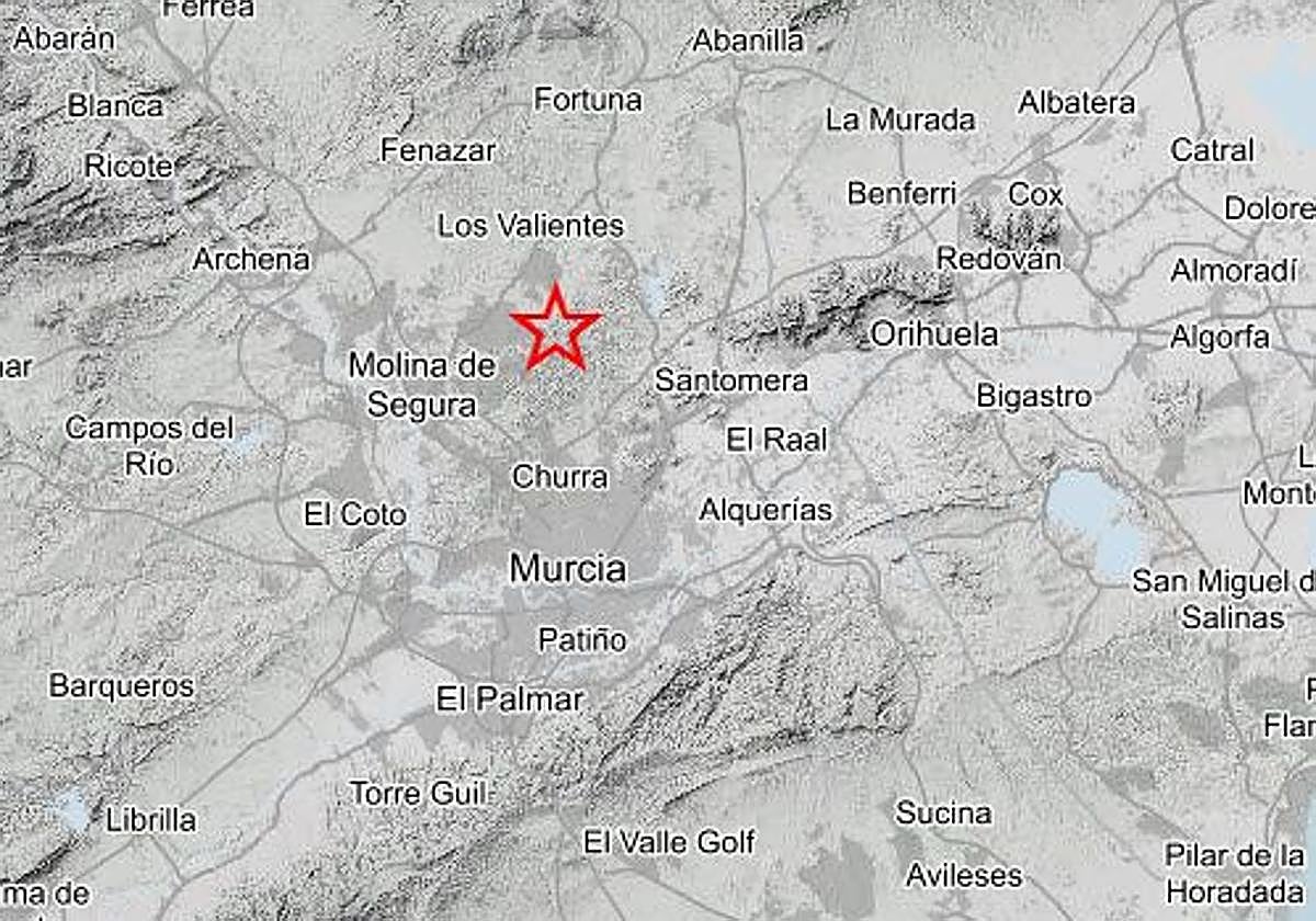 Epicentro del temblor, al noreste de Molina.