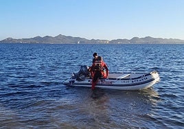 Los bomberos de Cartagena en el momento del rescate.