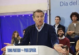 Alberto Núñez Feijóo este sábado en Zaragoza.