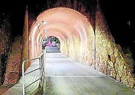 El túnel con las nuevas luces.