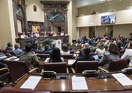 Hemiciclo de la Asamblea Regional, en el Pleno celebrado la semana pasada para aprobar la ley de simplificación.