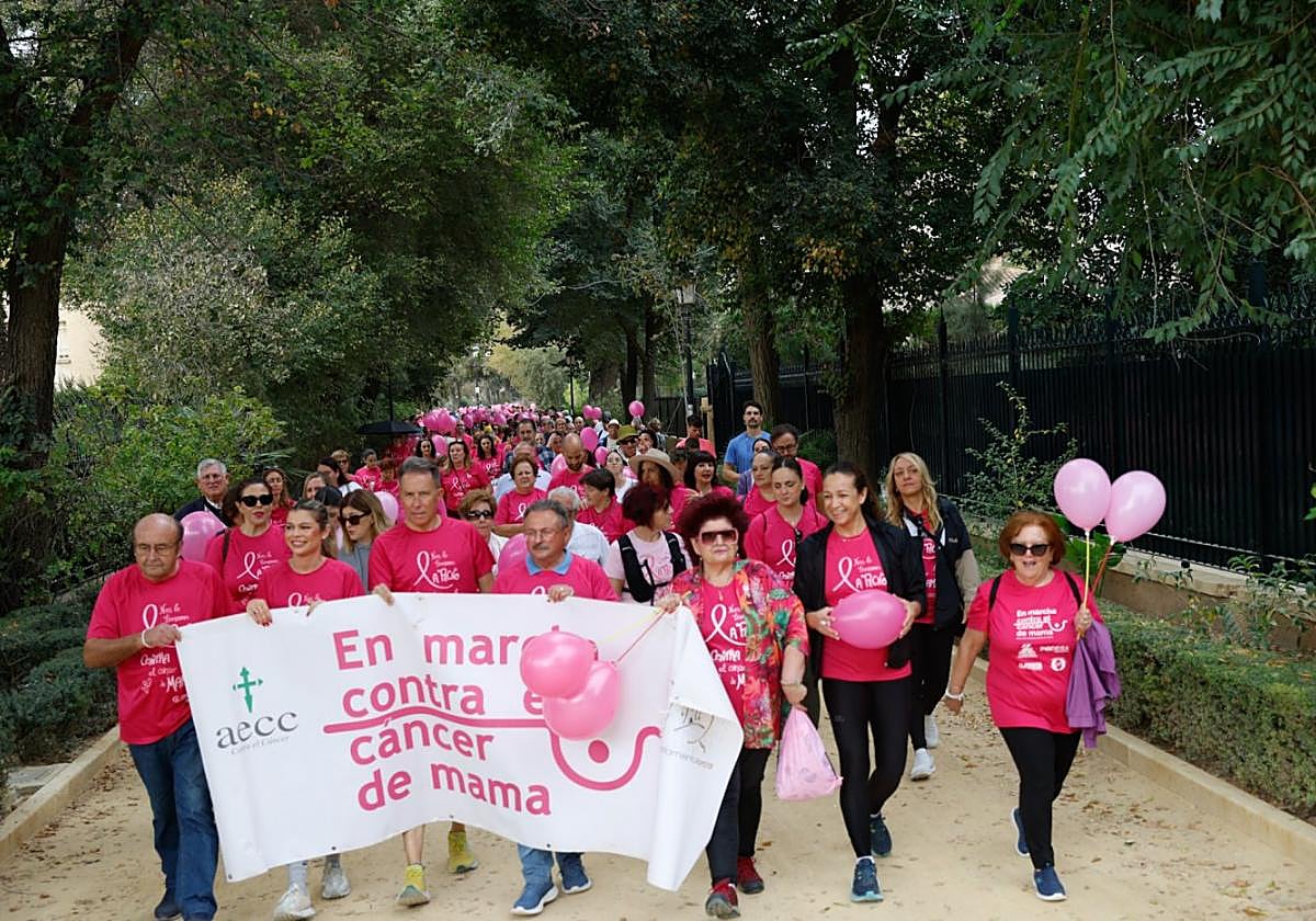 Marcha solidaria contra el cáncer por Las Alamedas, ayer.