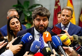 El presidente de la Región de Murcia, Fernando López Miras, este lunes, en Lorca, en la feria Sepor.