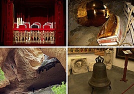 La butaca del Romea, el camino del bosque de la muerte en Portmán, La Cueva del Tesoro en Yecla y la campana de la Catedral.