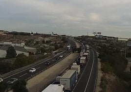 Atasco en la autovía A-30 dirección Murcia