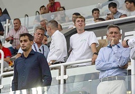 Alejandro Arribas y Víctor Alonso, en el palco del Cartagonova.