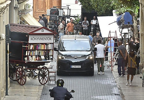 Rodaje de F.A.S.T.', este miércoles, en el centro de Murcia.