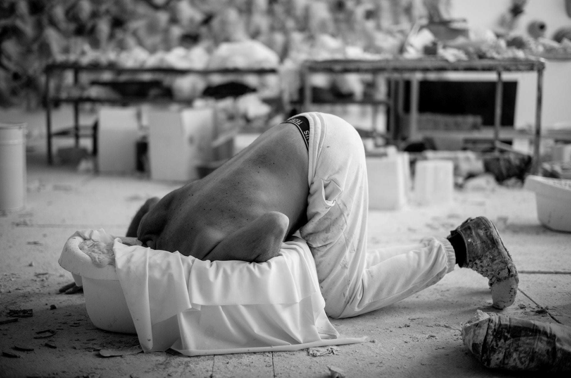 Lidó Rico prepara su proyecto escultórico para Murcia, en imágenes