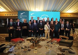 Galardonados y autoridades en la velada de los Premios Herentia, este viernes, en la Finca Buenavista.