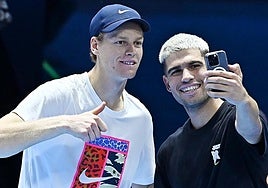 Sinner y Alcaraz, tras entrenar juntos en Turín.
