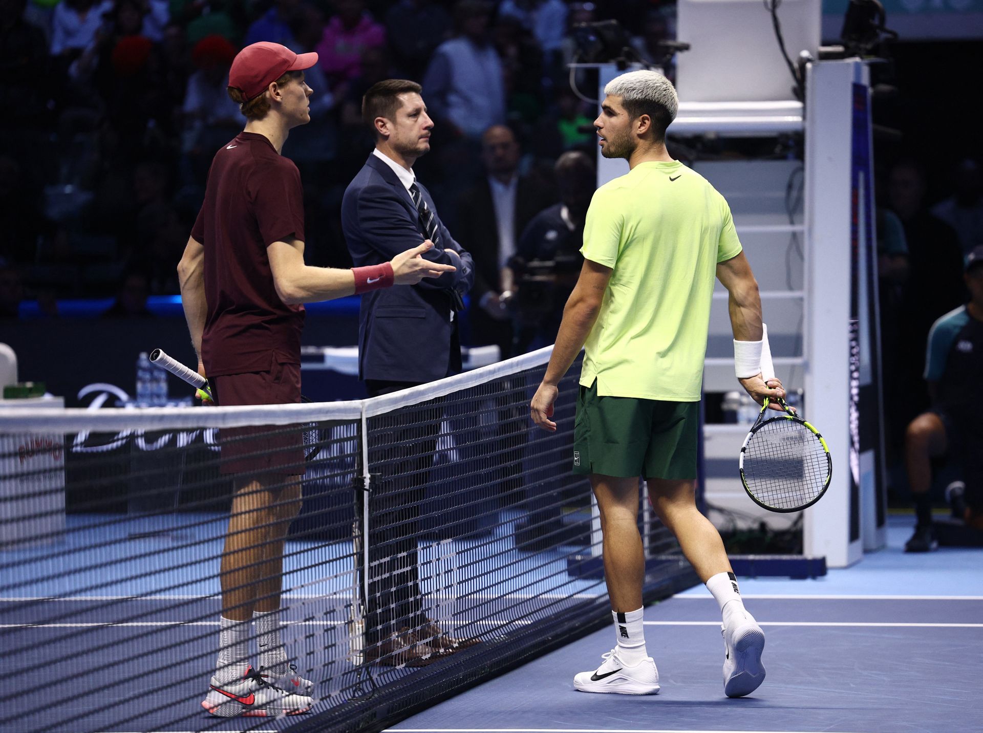 Carlos Alcaraz cae ante Sinner en la ATP Finals, en imágenes