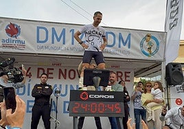 Germán Romera tras completar, este sábado, las 24 horas.