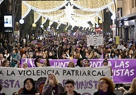 Manifestación por el 25N en Murcia, el pasado 2024.