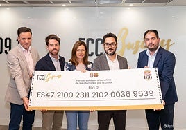 Presentación de la fila 0 del Cartagena-Barcelona, en 2019.