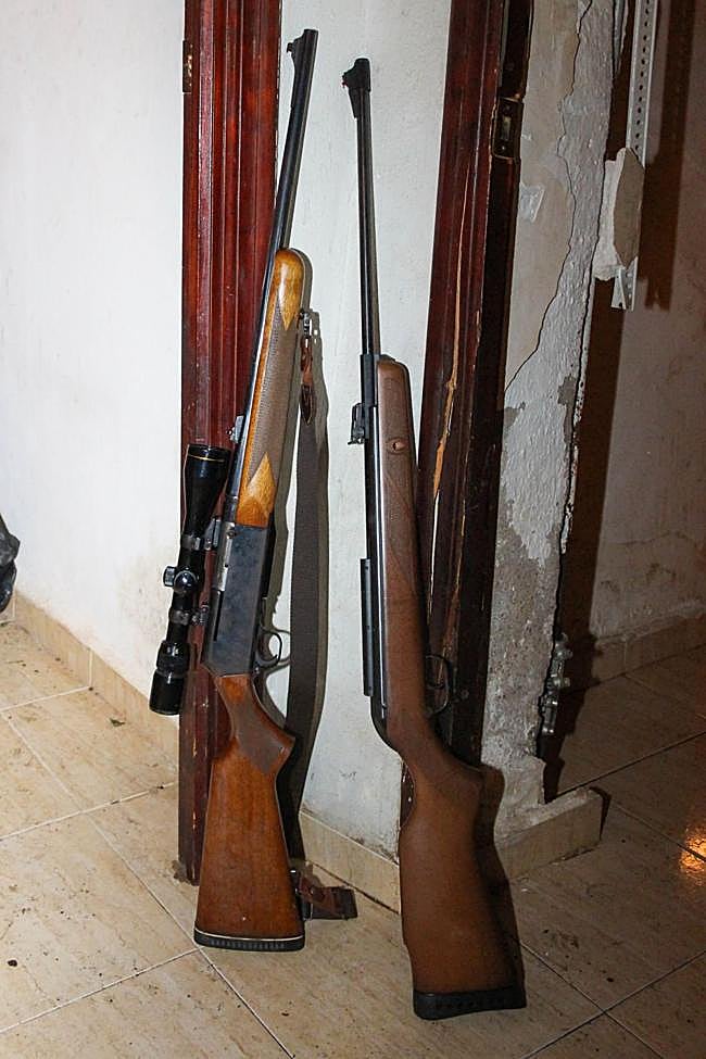 Armas incautadas por la Policía Nacional.