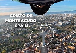 Captura del vídeo subido a redes sociales en el que se observa su salto en Murcia.
