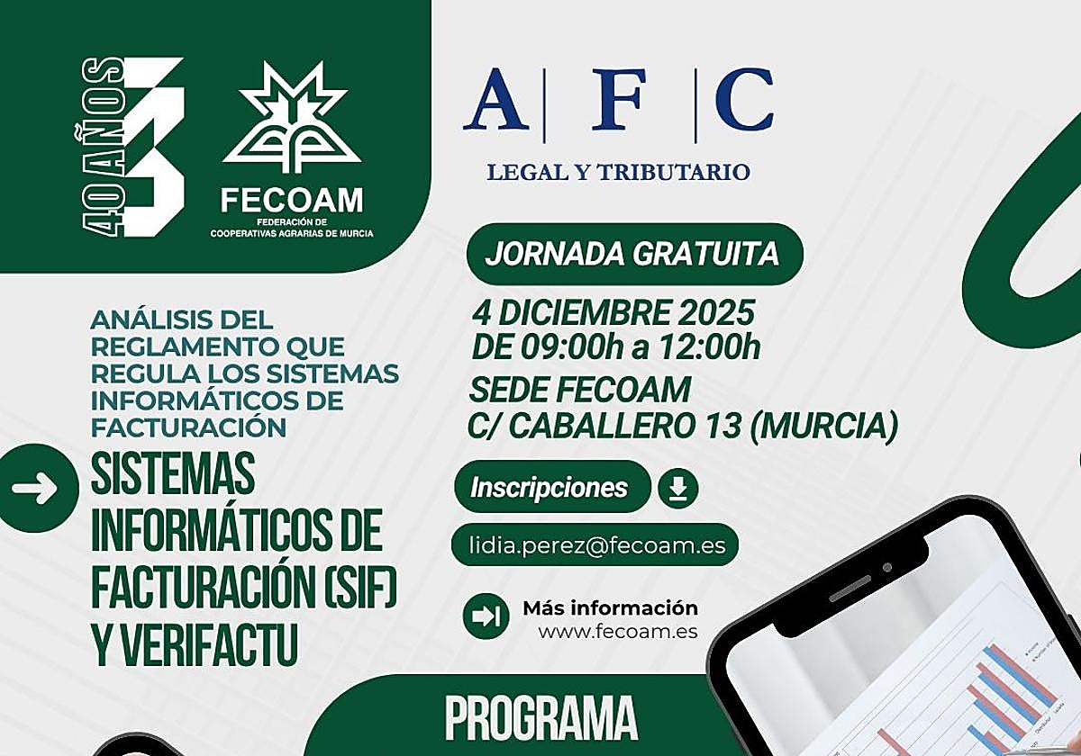 Fecoam y AFC organizan una jornada gratuita para disipar las dudas sobre Verifactu