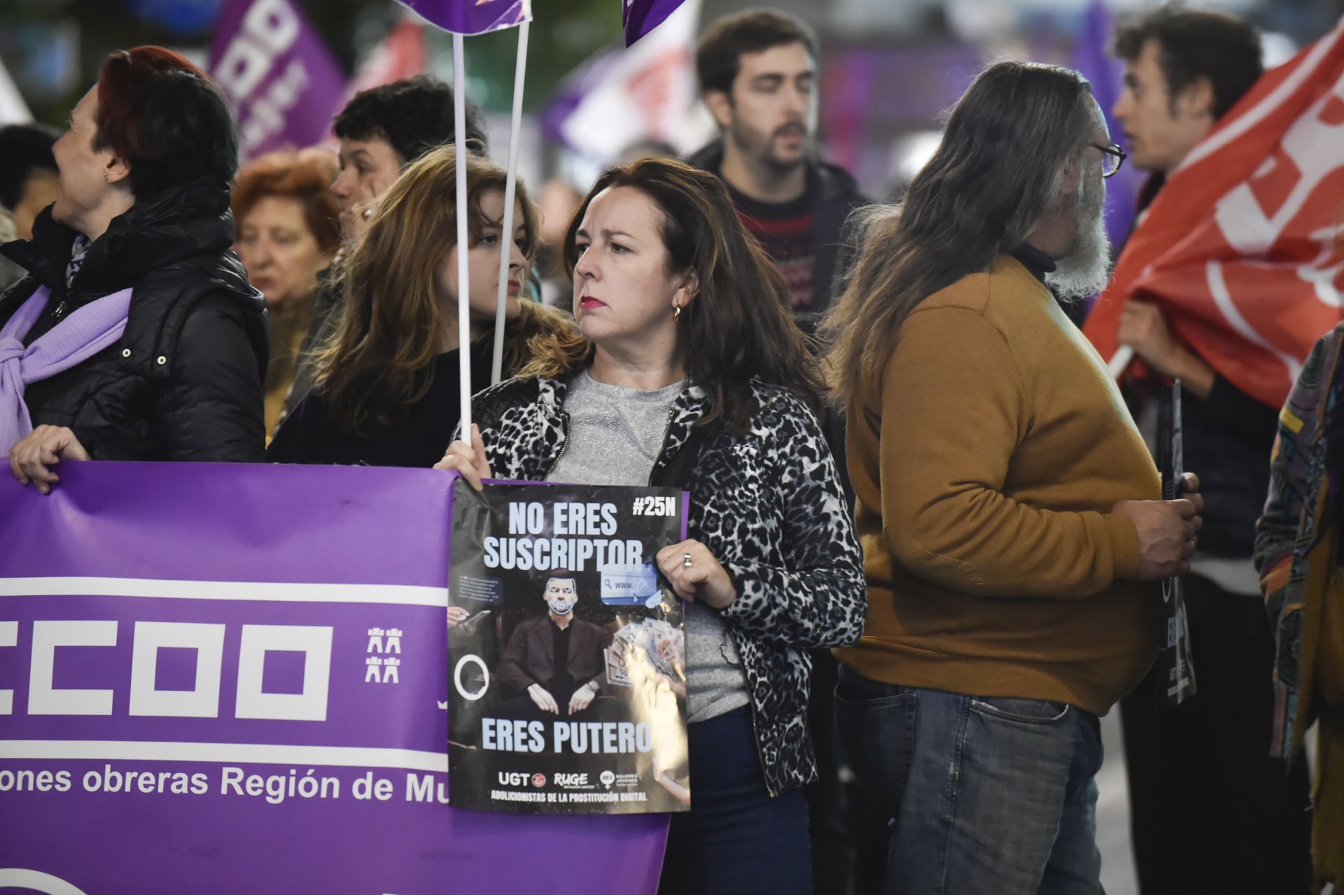 Manifestación por el 25N en Murcia, en imágenes