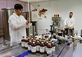 A mano. Daniel Peñaranda y José Mateo, en plena faena.