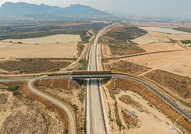 Obras de la plataforma de alta velocidad entre Murcia y Almería, el pasado mes de agosto.