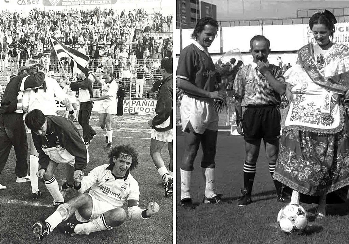 El día que Manolo Palomeque visitó el Cartagonova vestido de grana: «Cuando volví con el Murcia, me mataron»