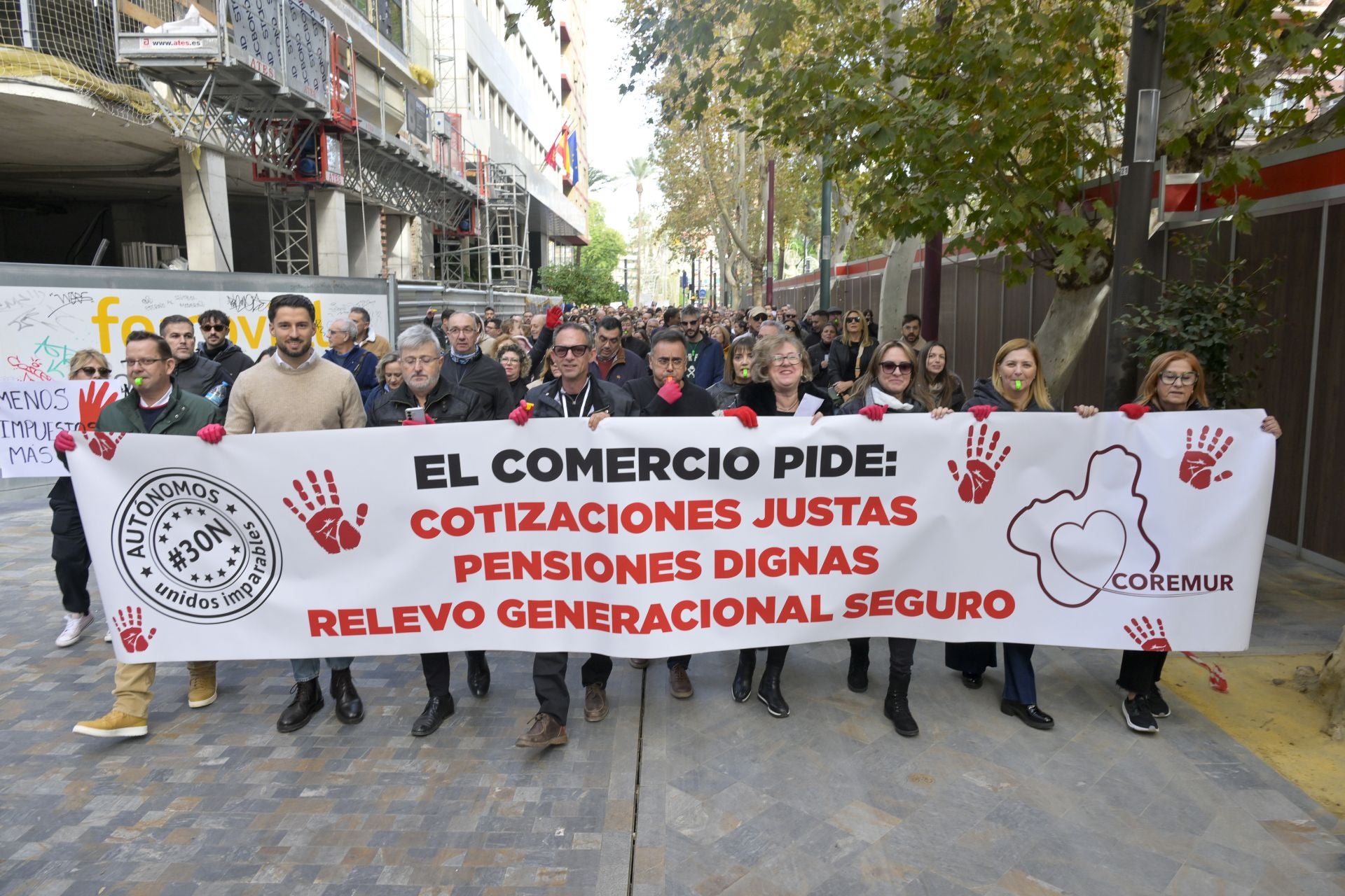 En imágenes, manifestación de autónomos en Murcia