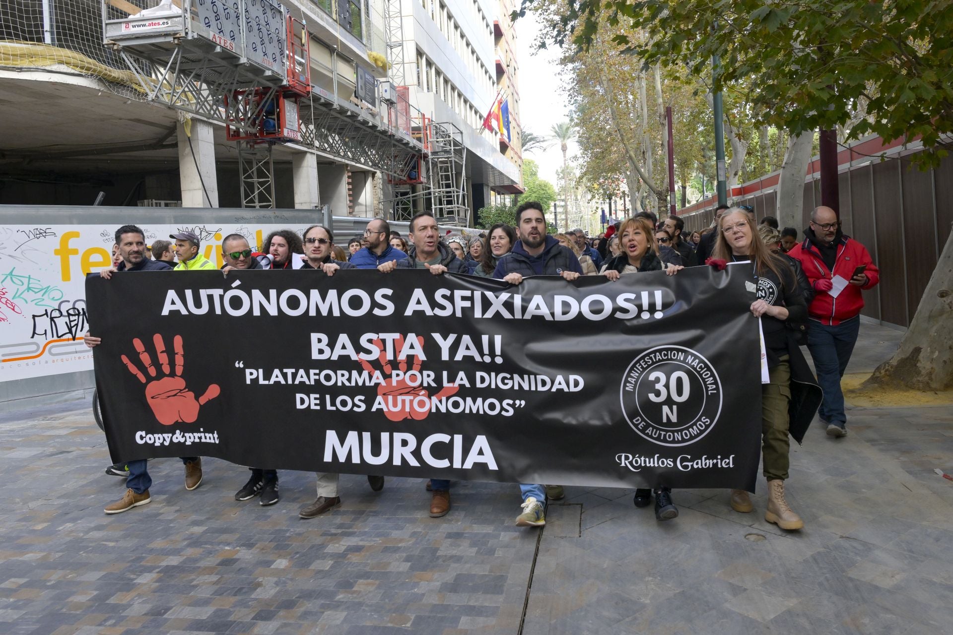En imágenes, manifestación de autónomos en Murcia