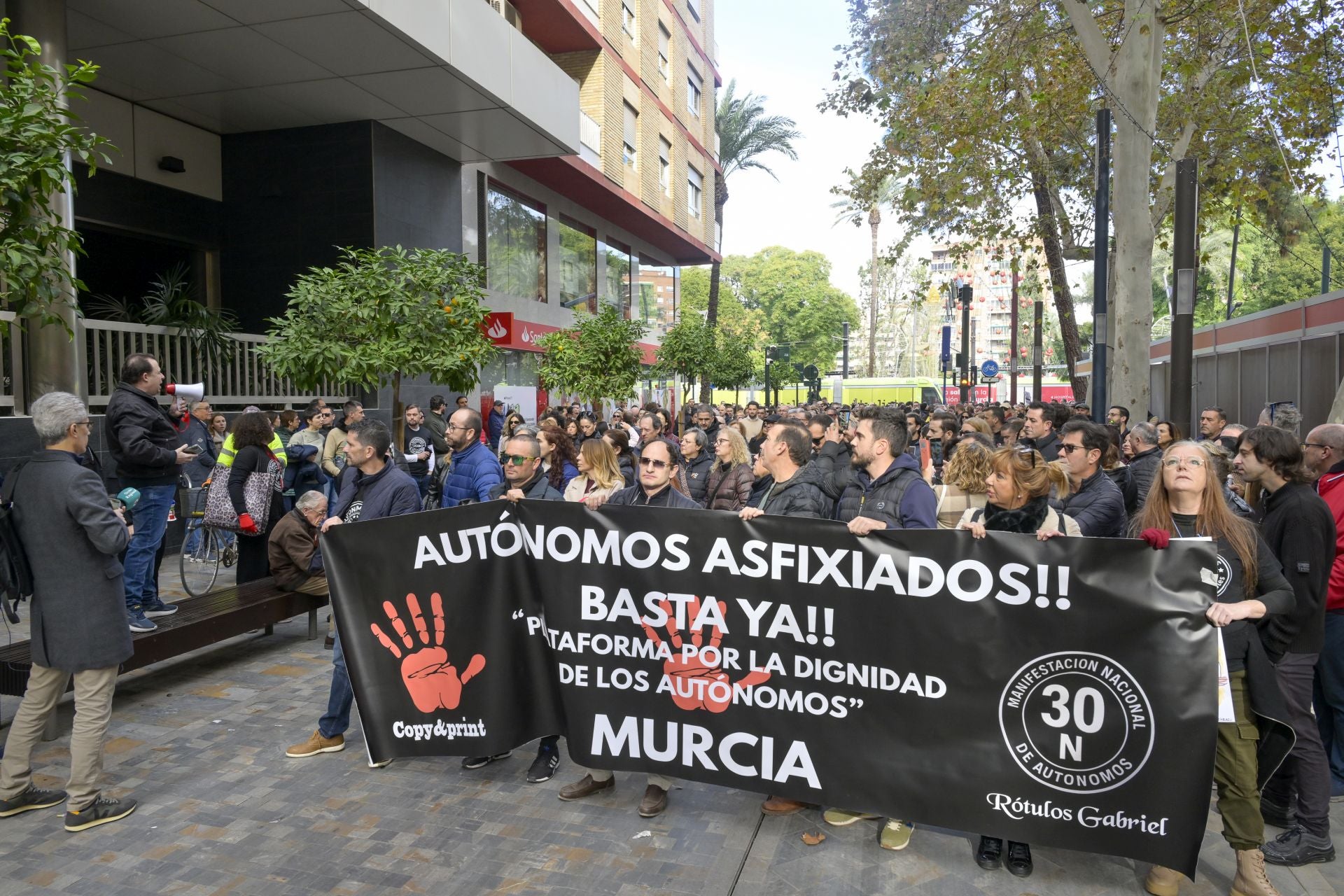 En imágenes, manifestación de autónomos en Murcia