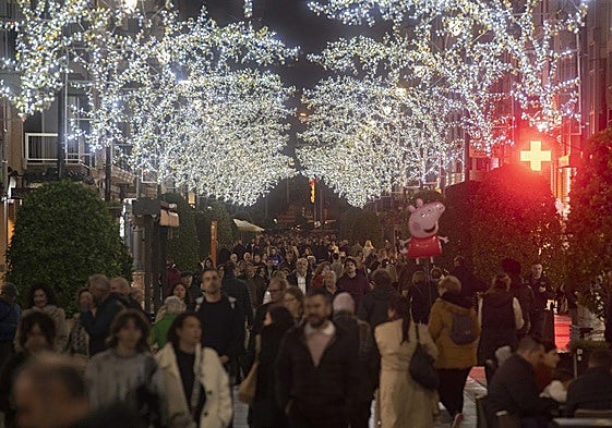Luces de Navidad en Cartagena, en una imagen de archivo.