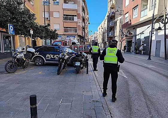 Agentes en Lorca en una imagen de archivo.