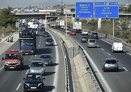 La autovía A-7, a la altura de la Nueva Condomina, en una imagen de archivo.