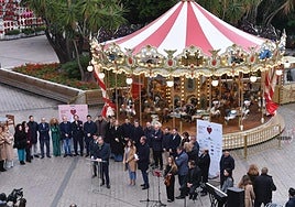 Presentación de la programación de Navidad de Murcia en la plaza Santo Domingo, este jueves.