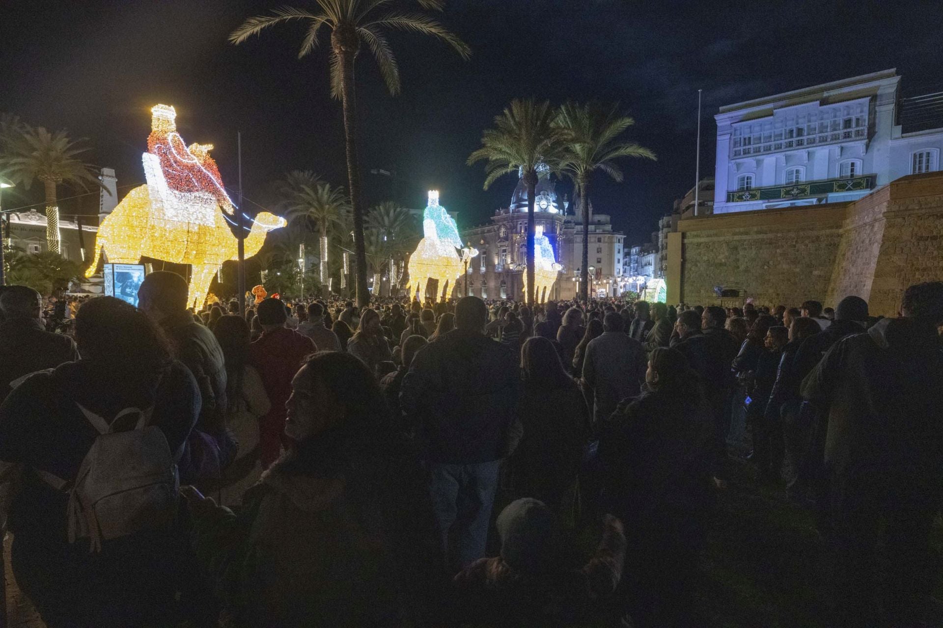 El encendido de las luces navideñas de Cartagena, en imágenes
