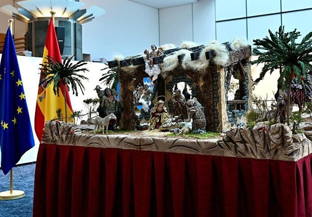 El belén murciano del Parlamento Europeo.