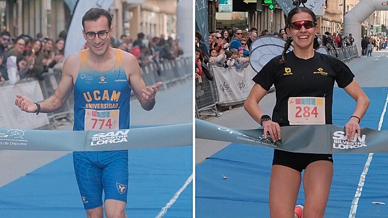 Daniel Gálvez y Miriam Andreu repiten en lo alto del podio en la San Silvestre de Lorca