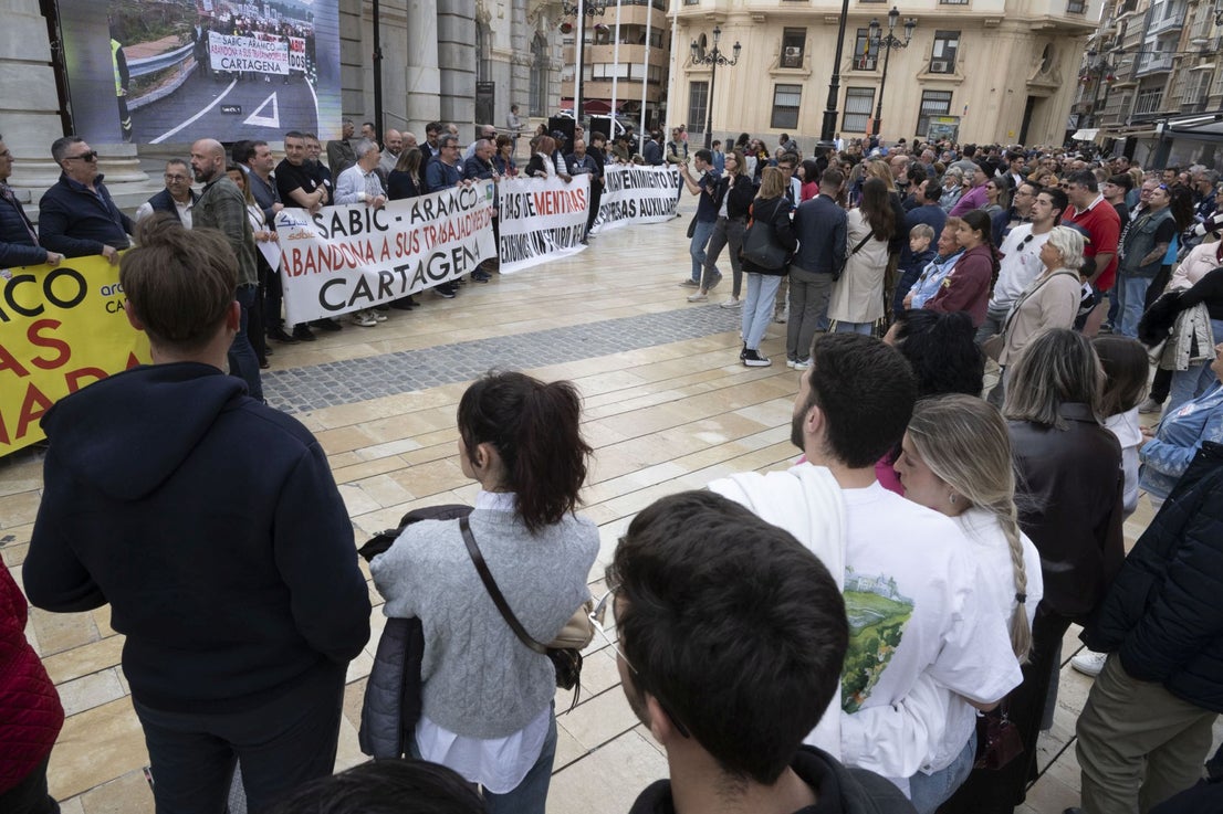 Las imágenes de la protesta de plantilla de Sabic en Cartagena | La Verdad
