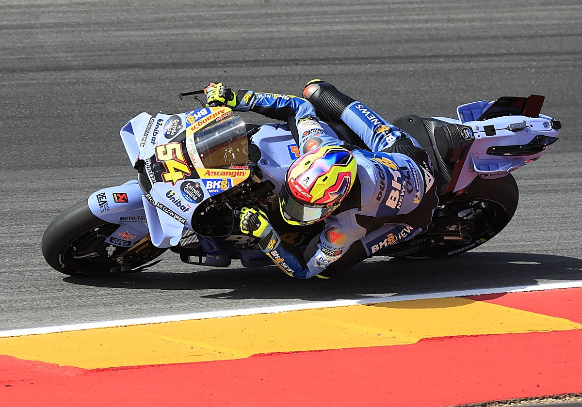 Fermín Aldeguer, este viernes, en la primera sesión del Gran Premio de Aragón.