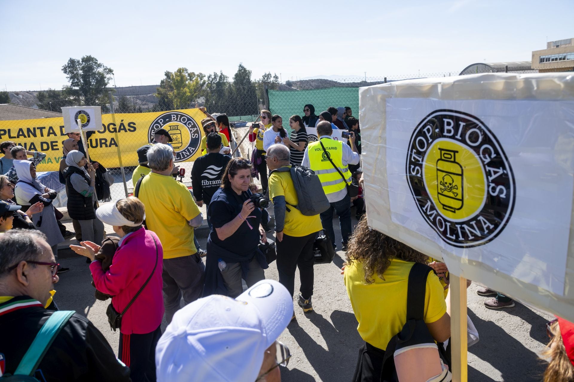 Manifestación contra la planta de biogás, promovida por la Asociación de Empresarios La Polvorista, en una foto de archivo.