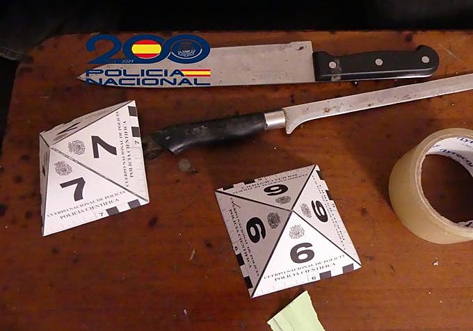 Armas intervenidas en un 'vuelco' esclarecido recientemente en Molina.