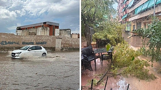 Una tromba de agua deja granizo y calles anegadas en Jumilla y Yecla