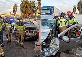 Imágenes del accidente en Molina de Segura.