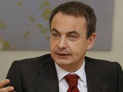Zapatero, durante la entrevista. /EFE