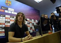 Puyol, durante una rueda de prensa. / Lluis Gene (Afp) | Vídeo: ATLAS España