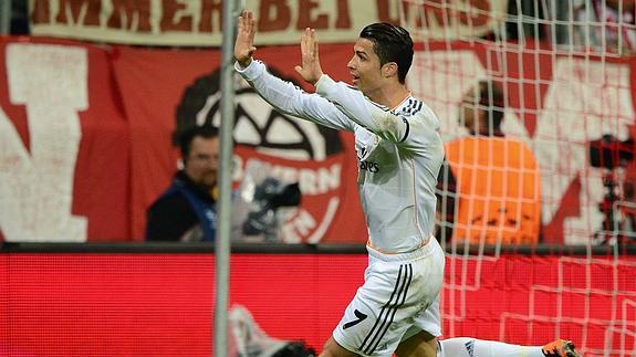 Cristiano celebra un gol en Múnich. 