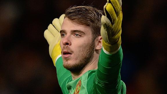 David de Gea, durante un partido con el ManU.  