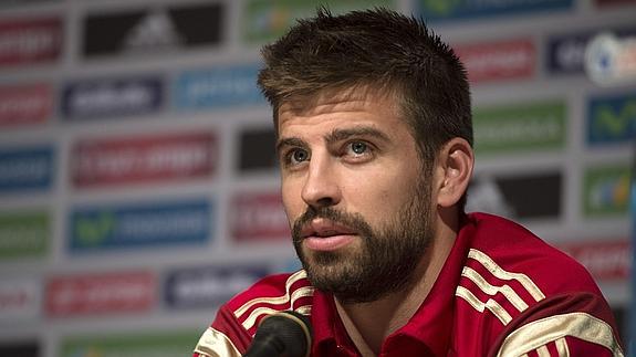 Piqué, durante la rueda de prensa. 