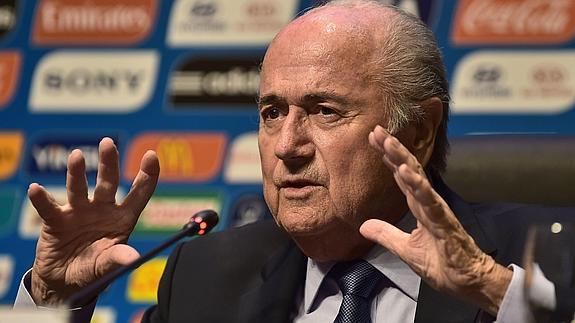 Blatter, durante una rueda de prensa. 